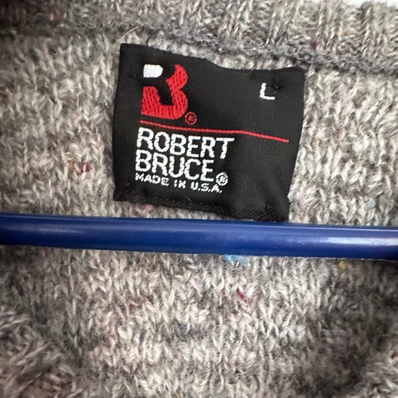 Vintage Robert Bruce Grey Confetti Wool Blend
Sweater Mens Large Made in USA - Picture 3 of 4
